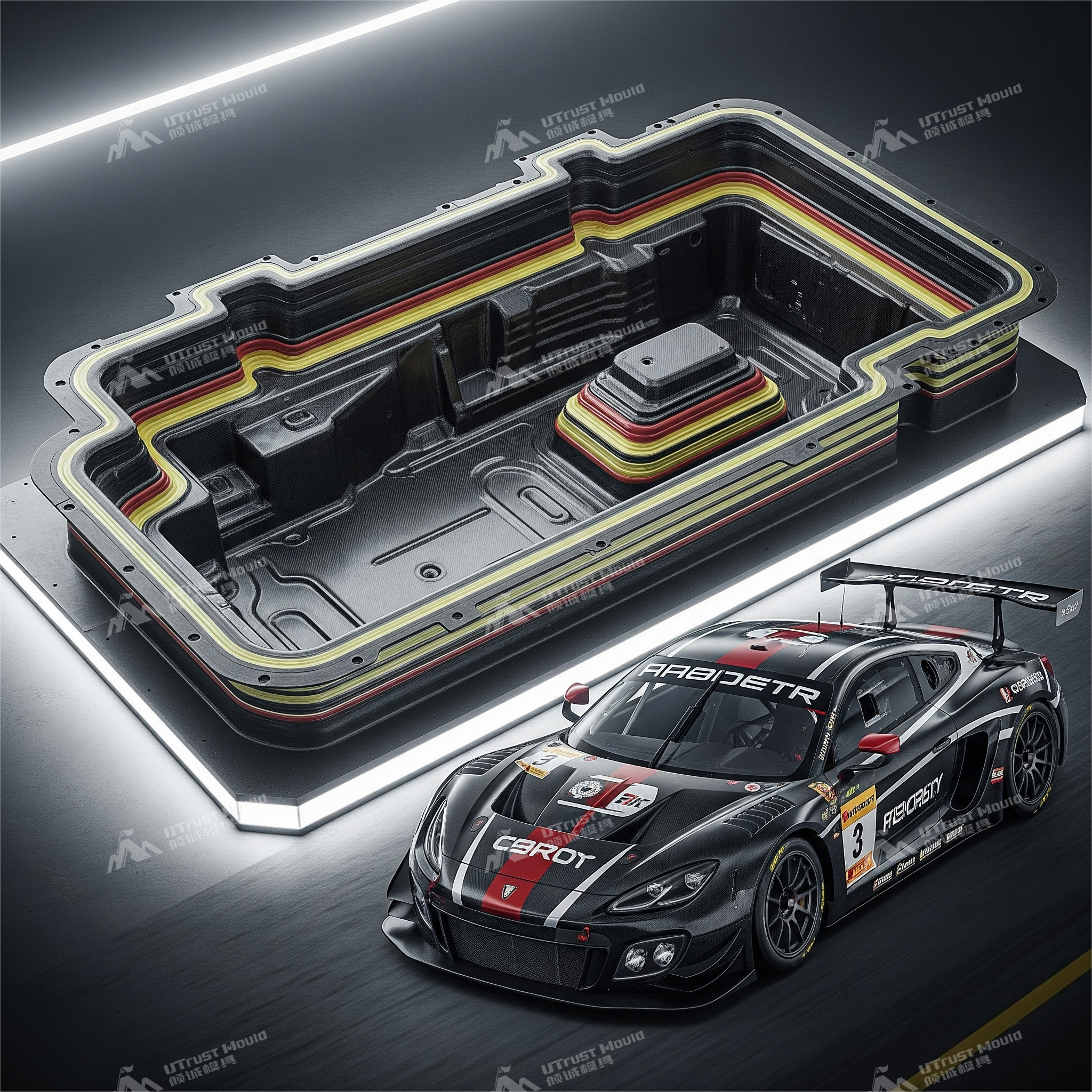 Mol Control Cars Racing Racing Carbon Fiber Monocoque Molds for High-Performance Vehicles